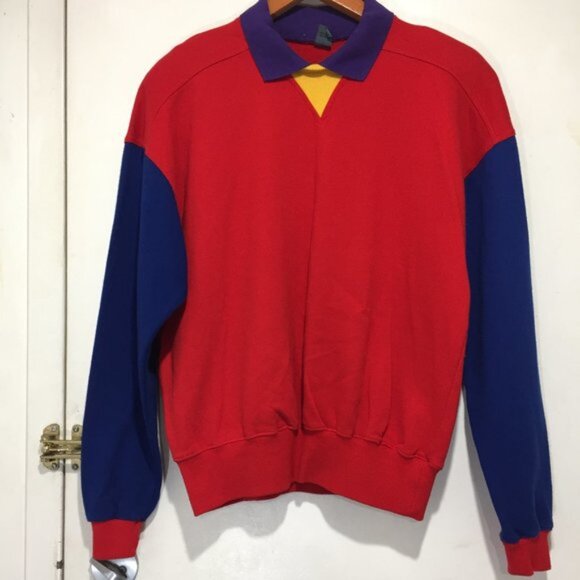 VINTAGE LIZ WEAR COLOR BLOCK SWEATERS SIZE 8 - Picture 4 of 6